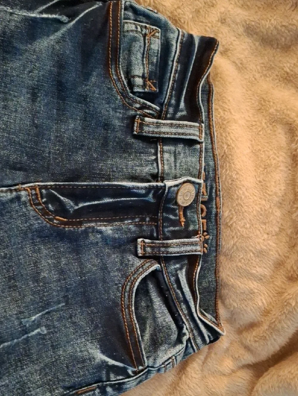 Justice Distressed Dark Blue Denim Girls Jeans